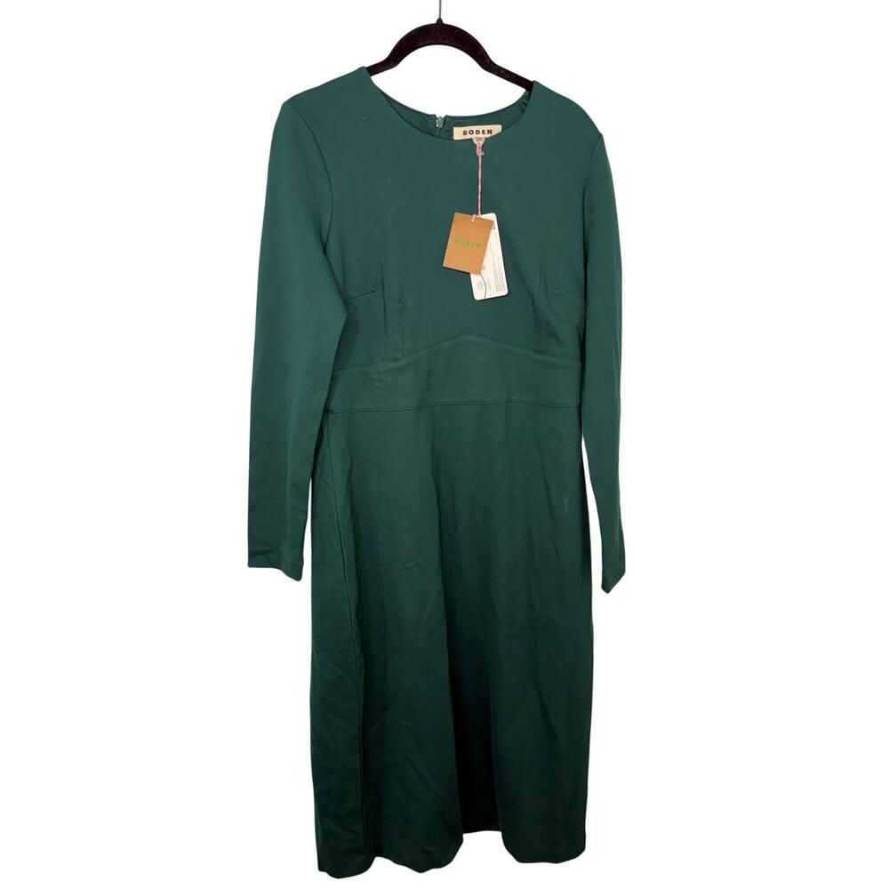 Boden Juliana Ponte Midi Dress Size 14R 14 Teal Green Career Work Office NWT